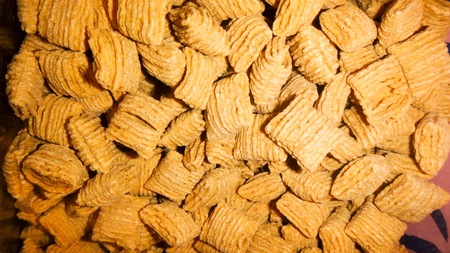 macro of shredded wheat cerealの写真素材