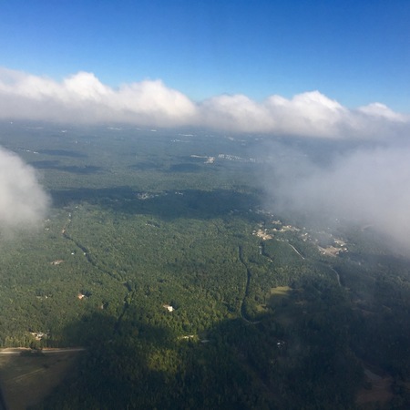aerial view of a farm landscapeの写真素材