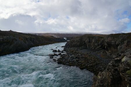 beautiful clear stream in Icelandの写真素材