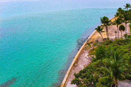 looking down on tropical blue oceanの写真素材