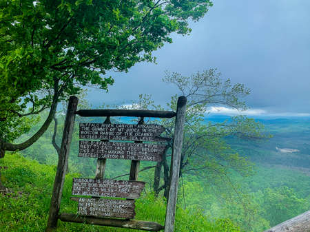Buffalo River Canyon, arkansas at the summit of Mount Judea in the Boston Range of the Ozarks during a stormの写真素材