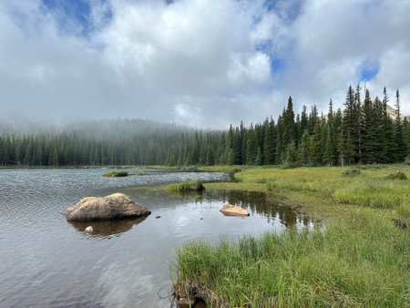 Lake in Rocky Mountain National Park, Colorado, United States of Americaの写真素材