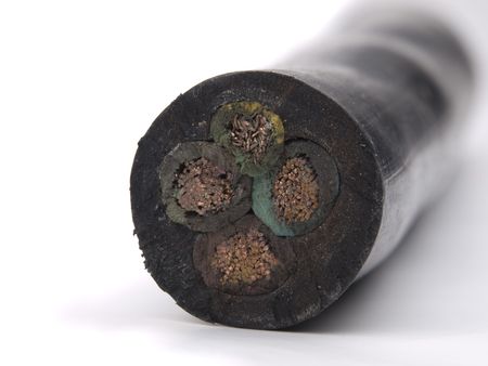 Insulated power  cable for a serve to electric power. Copper, wire core.