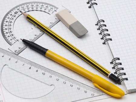 Set of tools for drawing and workbook page 