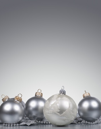 Christmas  decorations ball  on  a silver background   の写真素材