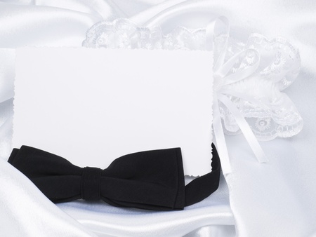 carg, bridal garter and bow  tieの写真素材