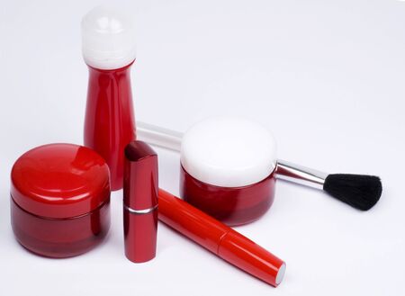 collection of containers for cosmetic facilities の写真素材