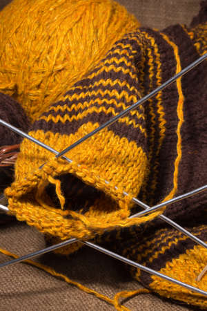knitting yarn and knitting needles