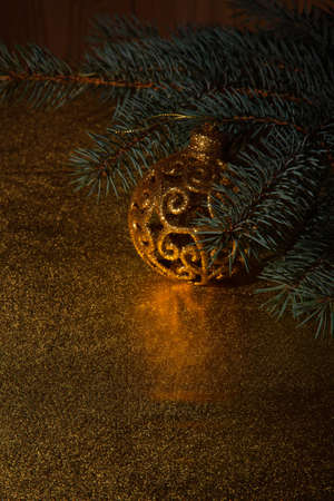 Christmas background with spruce branchesの写真素材