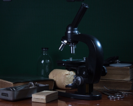 Vintage still life with medical itemsの写真素材