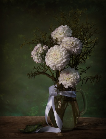 Still-life with a bouquet of flowersの写真素材