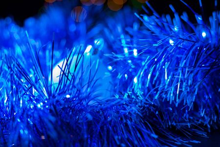 Christmas concert with blue accessories on a abstract backgroundの写真素材