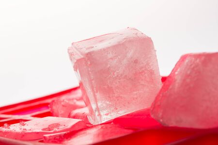 Ice pieces for different drinks in the form of freezingの写真素材