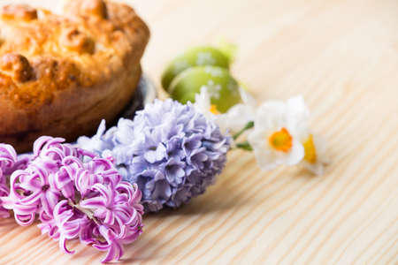 Beautiful easter background with fresh spring flower