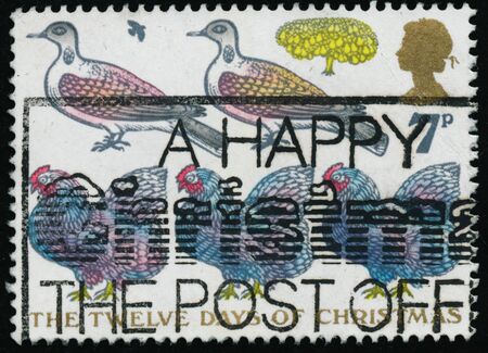 POLTAVA, UKRAINE - JUNE 16, 2019. Vintage stamp printed in Great Britain 1977 shows Christmasのeditorial素材