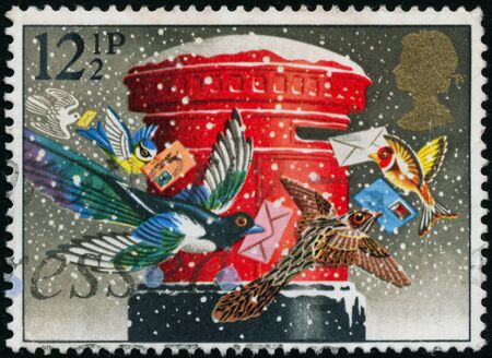 POLTAVA, UKRAINE - JUNE 20, 2019. Vintage stamp printed in Great Britain 1983 shows Christmasのeditorial素材