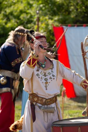 Ethnographic festival Gelon-fest, on the site of the Scythian city of Gelonusのeditorial素材