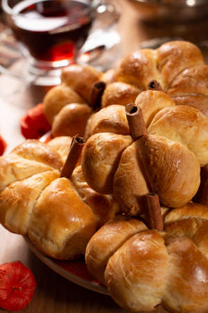 Fresh delicious homemade pumpkin buns
