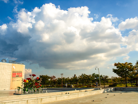 a landscape with blue skiesのeditorial素材