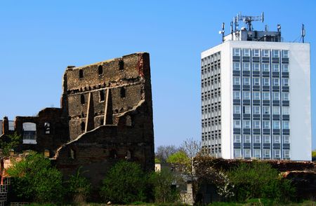 Old and modernの写真素材