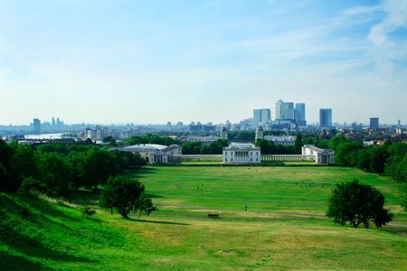 View from the Greenwich hill, Londonの写真素材