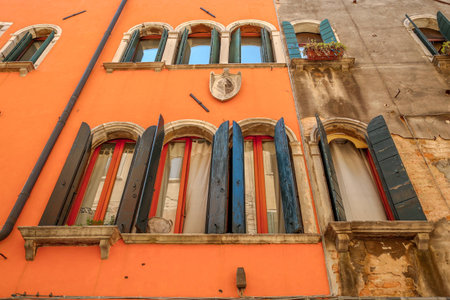 Venetian window, door, arch, architecture from Italyの写真素材