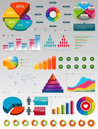 Glossy Colorful Infographic Elements. Vector illustration, EPS 10のイラスト素材