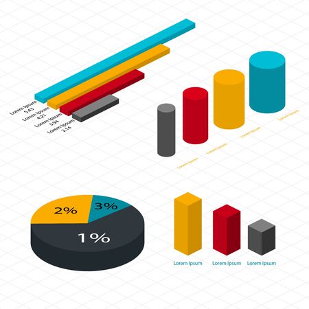 Flat 3d isometric infographic for your business presentations. Vector illustration, EPS 10のイラスト素材