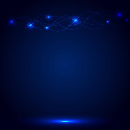 Blue Abstract background with glow lines. Vector illustration, EPS 10のイラスト素材