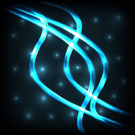 Blue Lighting lines with black background. Vector illustration EPS 10のイラスト素材