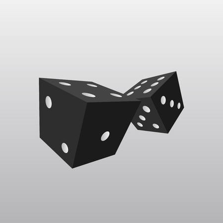 Black dice isolated on white background. vector EPS10のイラスト素材