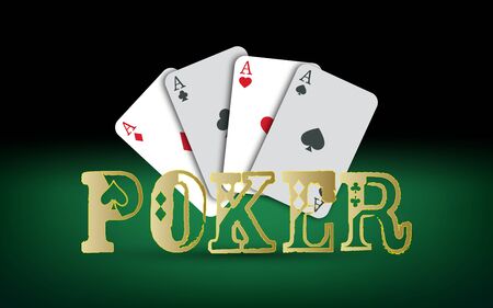 Poker cards. Vector Casino elements. Poker textのイラスト素材