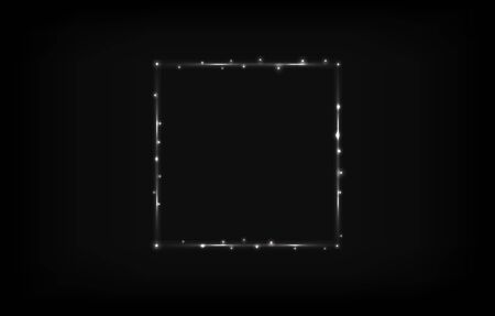Glowing square border. Abstract vector illustration. Light frameのイラスト素材