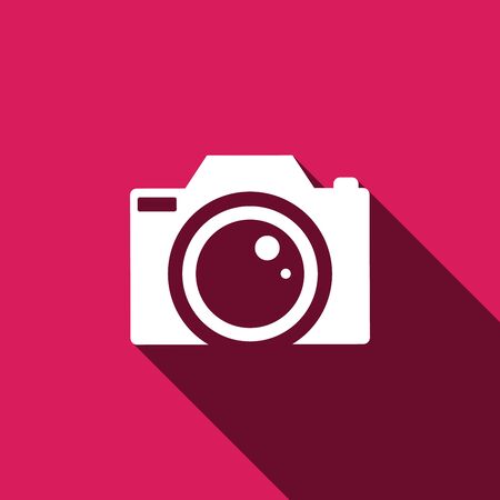 Camera Icon with long shadow. Vector illustrationのイラスト素材
