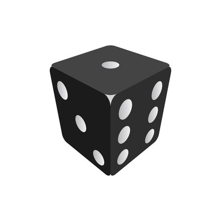 Black dice isolated on white background. Vector illustrationのイラスト素材