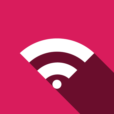 Vector WiFi network icon with long shadow. Flat designのイラスト素材