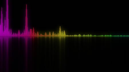 Colorful sound waves. Good background for audio concepts. 3D rendering