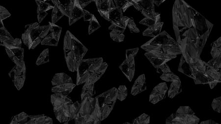 Abstract background with diamonds. Black backdrop. 3D renderingの写真素材