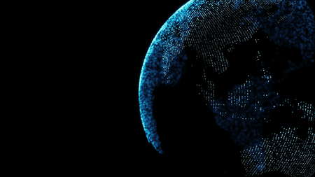 Abstract background with digital earth. Dots. 3D renderingの写真素材