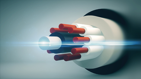 Computer graphics cable. Technology background. 3d renderingの写真素材