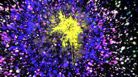 CG fireworks. Abstract background. Digital 3d render