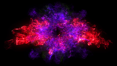 Abstract background with Shockwave explosion on black backdrop. 3d render