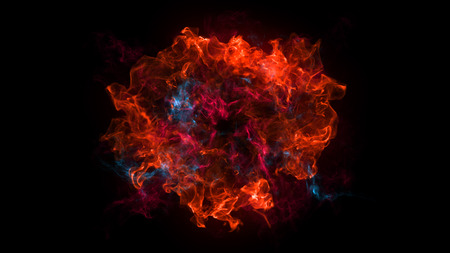 Abstract background with Shockwave explosion on black backdrop. 3d render