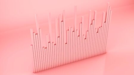 Abstract background with music graphic equalisers. 3d rendering