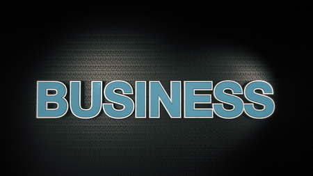 Metal 3d Business text with reflection and light. 3D renderedの写真素材