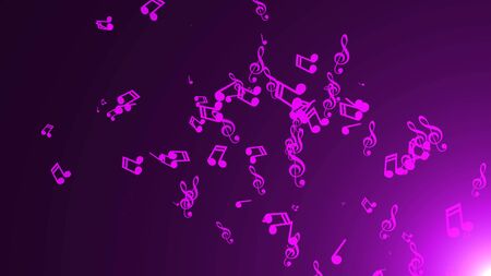 Musical notes float. Abstract background with flaresの写真素材
