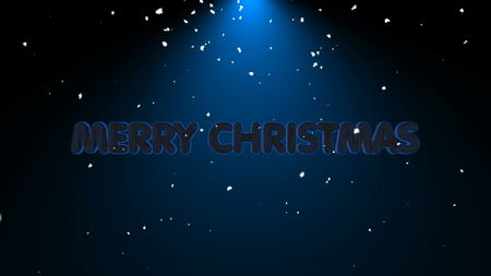 Merry christmas text with snow and light.の写真素材