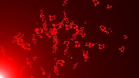 Musical notes float. Abstract background with flaresの写真素材