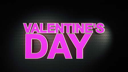 Metal 3D text Valentines Day with reflection and lightの写真素材