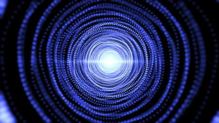 Abstract background with particles tunnel. 3D renderedの写真素材